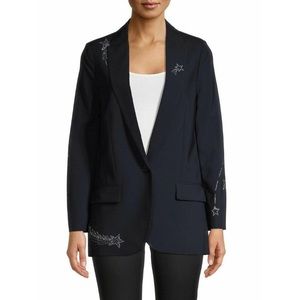 Zadig & Voltaire Viva Shooting Star Strass  Navy Rhinestone Blazer Size 36 NWT